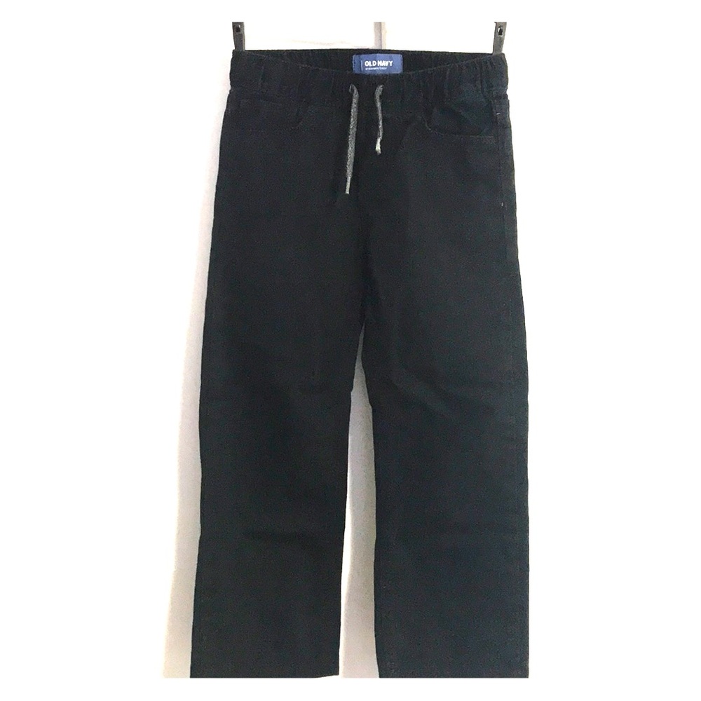 Boys small 6-7 old navy black pull on jeans